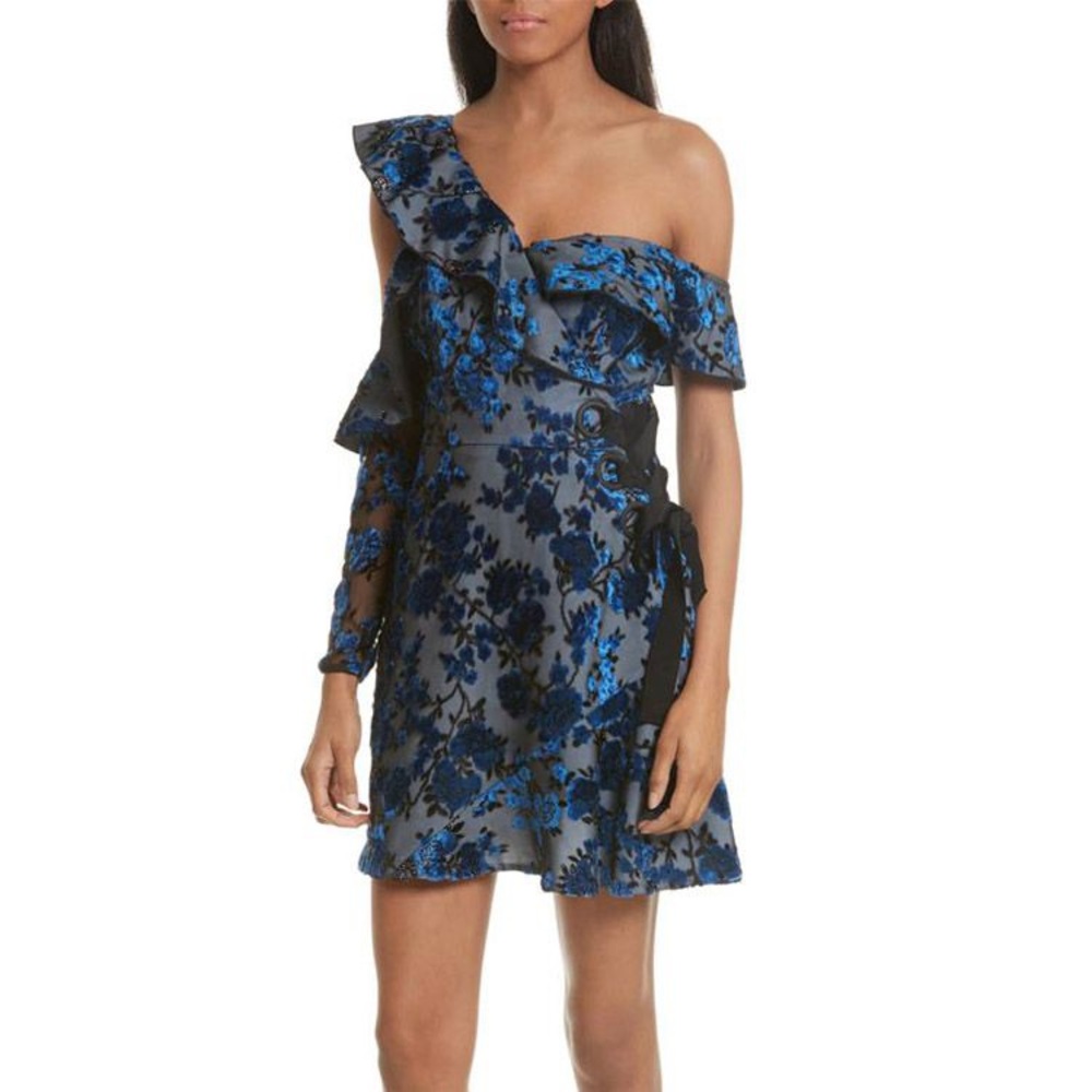 Self Portrait Eyelet Wrap Mini Dress